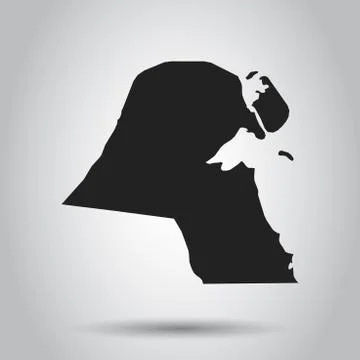 Kuwait vector map. Black icon on white background. Ilustración de archivo