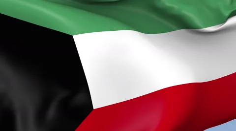 Kuwait Waving Flag Background Loop Stock Footage 64236265