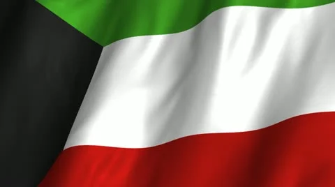 Kuwait Waving Flag Stock Footage