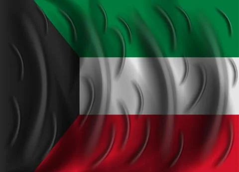 Kuwait wind flag イラスト素材