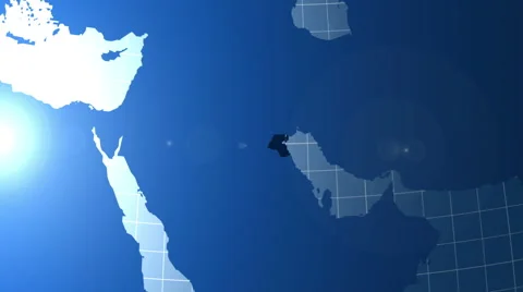 Kuwait. Zooming into Kuwait on the globe. Stock Footage 68818516