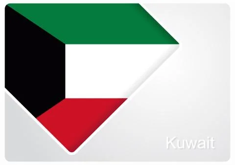 Kuwaiti flag design background. Vector illustration. Stock Illustration