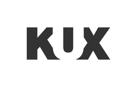 KUX logo design. Initial letter K U X bold font style for tech startups, co.. Stock Illustration