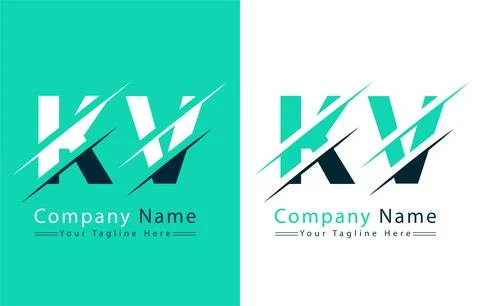 KV Letter Logo Vector Design Concept Elements Stock Illustration