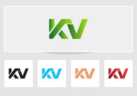 KV letter Type Logo Design vector Template. Abstract KV Letter logo Design Stock Illustration