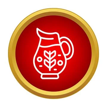 Kvass pitcher jug with wheat symbol icon Stock Illustration