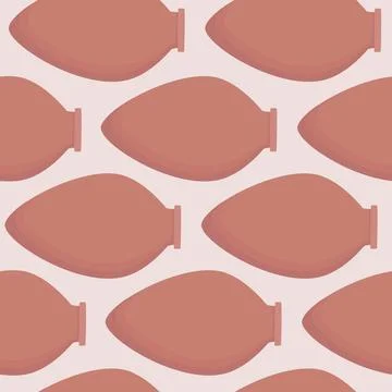 Kvevri vector seamless pattern. Traditional Georgian clay vessel, jug Qvevri. Stock Illustration