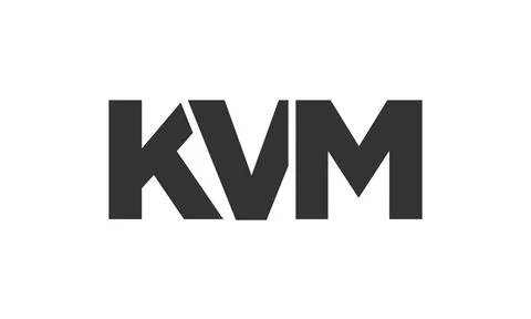 KVM logo design template with strong and modern bold text. Initial based ve.. Stock Illustration