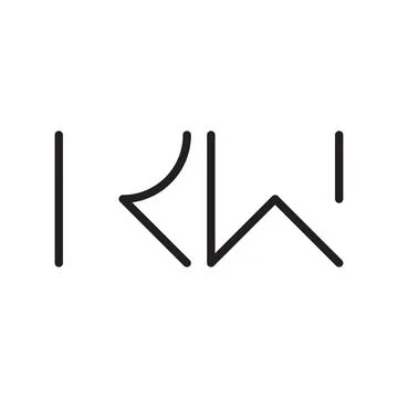 Kw initial letter vector logo icon 库存插图