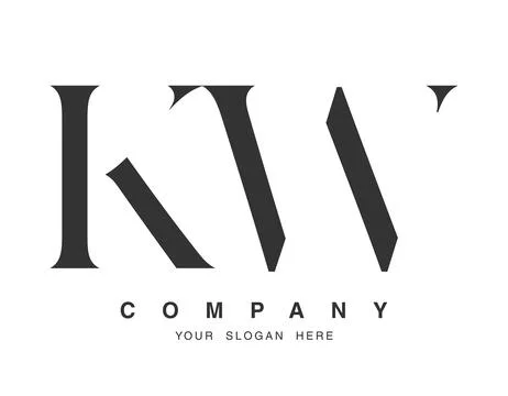 KW logo design. Initial letter k and w serif font style. Creative classic c.. Stock Illustration