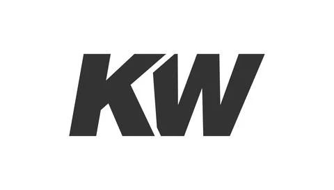 KW Techno Editable Font Logo For Corporate Branding. Bold, Futuristic Desig.. Stock Illustration