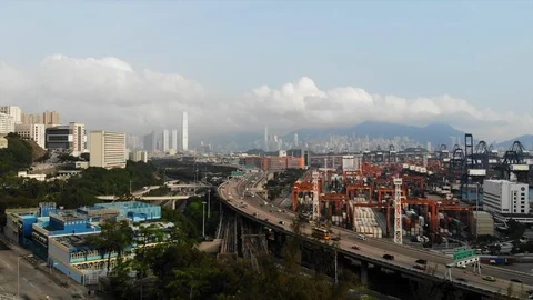 Kwai tsing container terminals Stock Footage 108603849