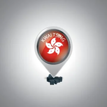 Kwai Tsing Map With Map Pointer Stock-Illustration