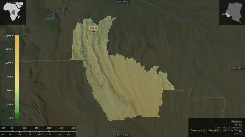 Kwango, Democratic Republic of the Congo - composition. Physical 스톡 일러스트