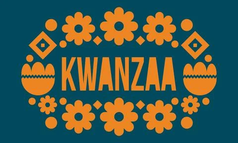 Kwanzaa Happy Celebration. African and African-American holiday 스톡 일러스트