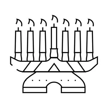 Kwanzaa holiday line icon vector illustration Stock Illustration