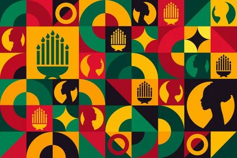 Kwanzaa. Seamless geometric pattern. Template for background, banner, card Stock Illustration