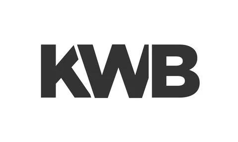 KWB logo design template with strong and modern bold text. Initial based ve.. Stock Illustration