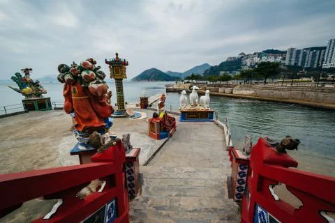 The Kwum Yam Shrine at Repulse Bay, in Hong Kong, Hong Kong. Stock Photos