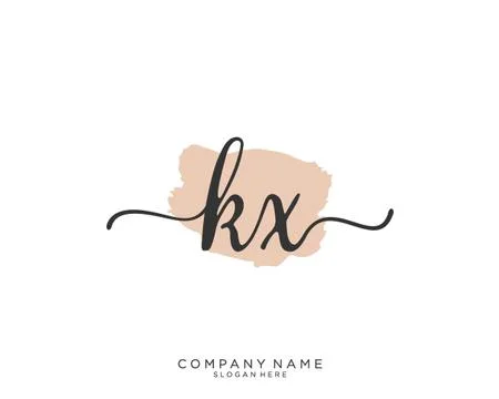 KX Initial handwriting logo design Illustrazione stock