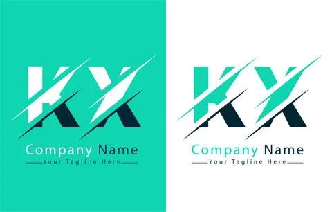 KX Letter Logo Vector Design Concept Elements 库存插图