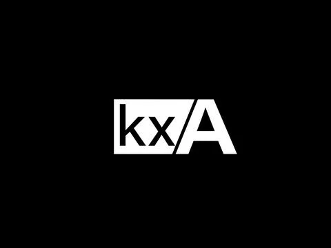 KXA Logo and Graphics design vector art, Icons isolated on black background Illustrazione stock