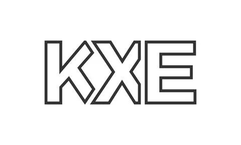 KXE logo design template with strong and modern bold text. Initial based ve.. Stock Illustration
