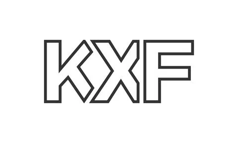 KXF logo design template with strong and modern bold text. Initial based ve.. Stock Illustration