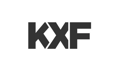 KXF logo design template with strong and modern bold text. Initial based ve.. Stock Illustration