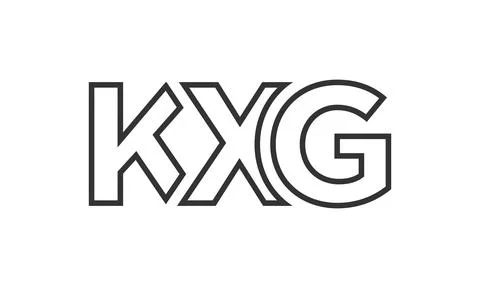 KXG logo design template with strong and modern bold text. Initial based ve.. イラスト素材