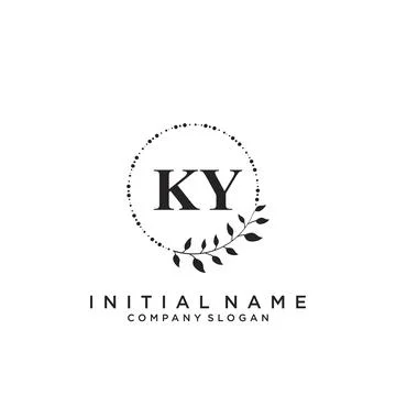 KY Initial handwriting logo design Illustrazione stock