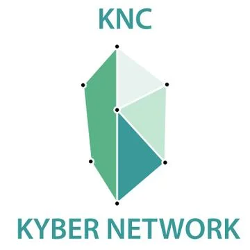 Kyber Network Coin cryptocurrency blockchain icon. Virtual electronic, intern Illustrazione stock