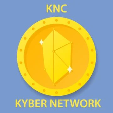 Kyber Network Coin cryptocurrency blockchain icon. Virtual electronic, intern Illustrazione stock