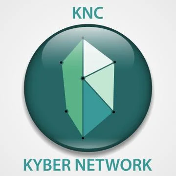 Kyber Network Coin cryptocurrency blockchain icon. Virtual electronic, intern Stock Illustration