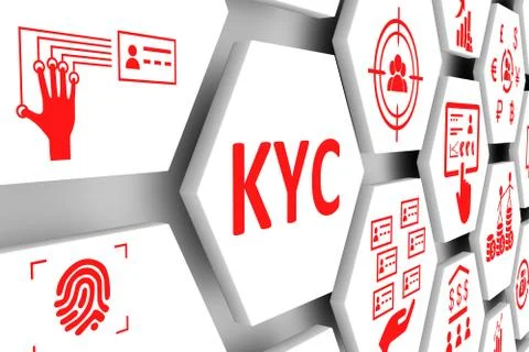 KYC concept cell background 3d illustration Stock Illustration