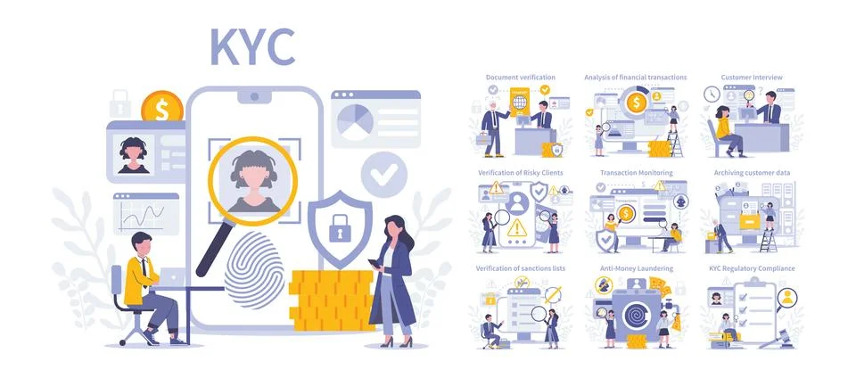 KYC concept. Flat vector illustration. Stock Illustration