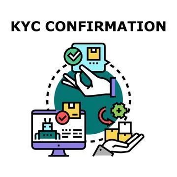 Kyc confirmation process for digital transactions Illustrazione stock