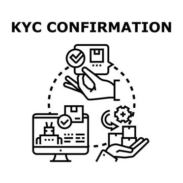 Kyc confirmation process for digital transactions 스톡 일러스트