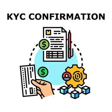 Kyc confirmation process for financial transactions 스톡 일러스트