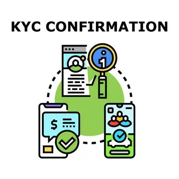 Kyc confirmation process verifying customer identity and financial transactio イラスト素材