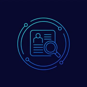 KYC icon, know your customer, linear vector Stock Illustration