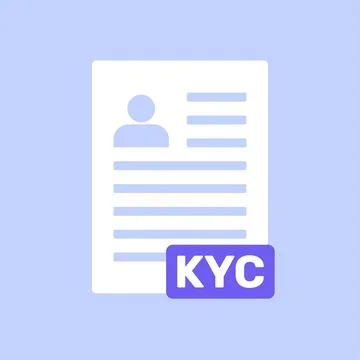 KYC identity vector document icon. Know your customer form symbol identification Stock Illustration