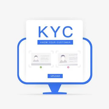 KYC know your customer application form for uploading personal identification Illustrazione stock