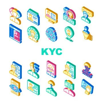 Kyc Know Your Customer Collection Icons Set Vector 스톡 일러스트