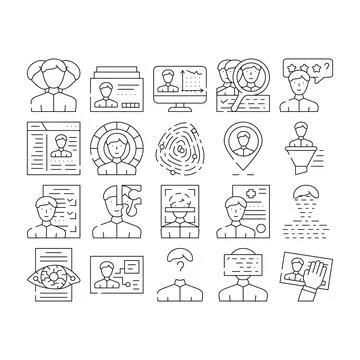 Kyc Know Your Customer Collection Icons Set Vector Illustrazione stock