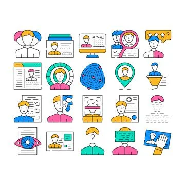 Kyc Know Your Customer Collection Icons Set Vector Stock Illustration