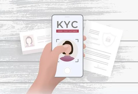 KYC - know your customer - guidelines in financial services and business Illustrazione stock