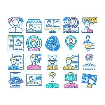 Kyc know your customer icon hand drawn 스톡 일러스트