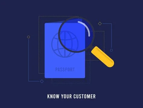 KYC - Know Your Customer for identity verification, AML and eKYC fraud Stock Illustration