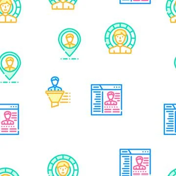 Kyc Know Your Customer Vector Seamless Pattern 库存插图